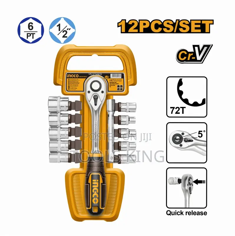 12 PCS 1/2" Socket - Hkts12122