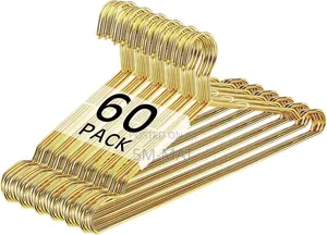 60 Pack Gold Metal Wire Clothes Hangers