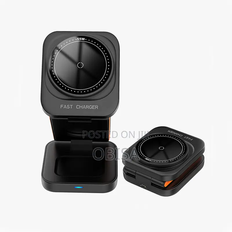 Vertical Foldable Three-in-One Wireless Charger