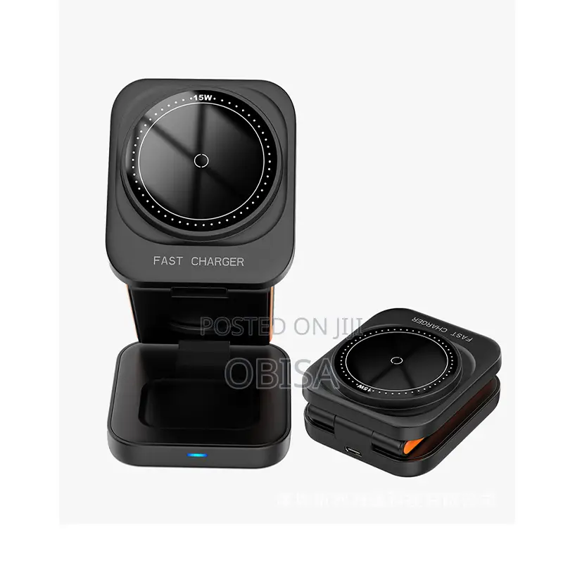 Vertical Foldable Three-in-One Wireless Charger