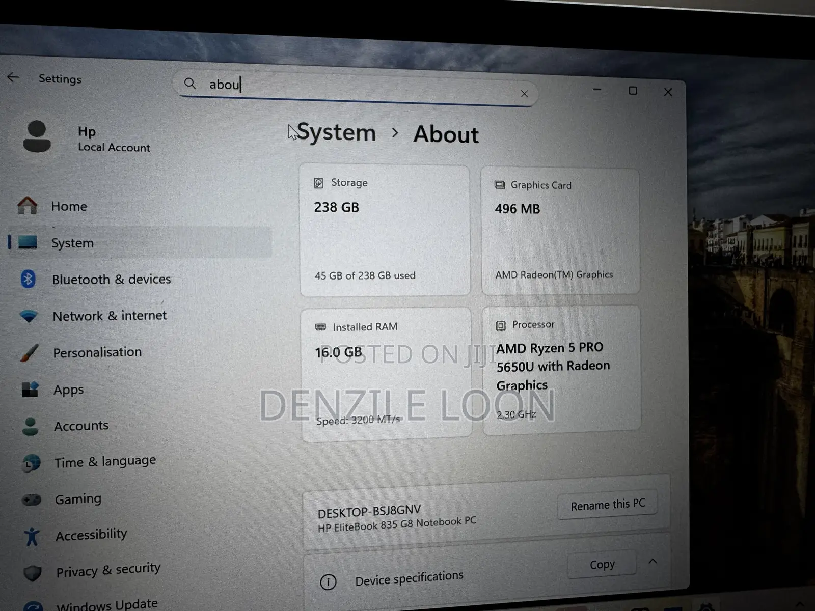 Laptop HP 240 G8 16GB AMD Ryzen 5 SSD 1T