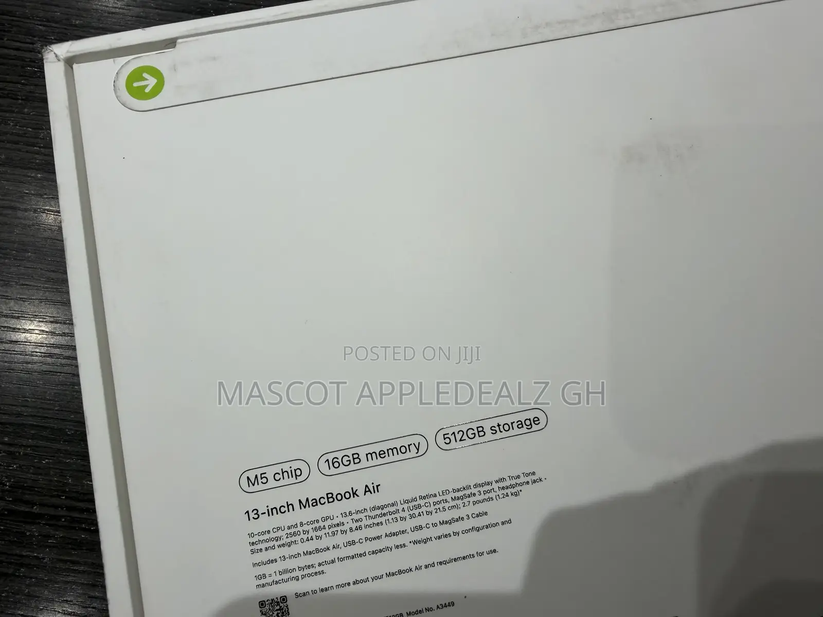 New Laptop Apple MacBook Air 2026 M5 15-inch 16GB Apple M5 SSD 512GB