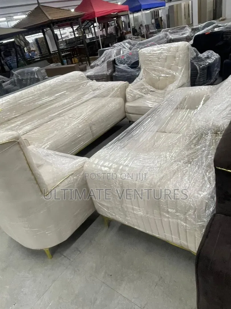 Luxury Modern Velvet Sofa Set With Gold Accents