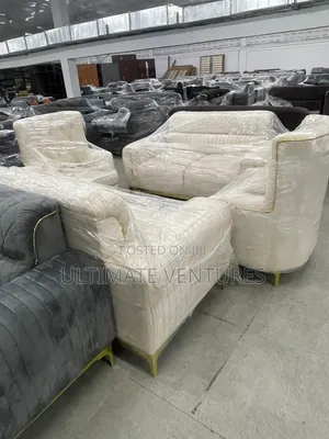 Luxury Modern Velvet Sofa Set With Gold Accents