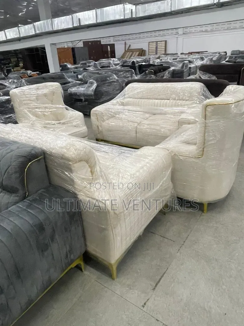 Luxury Modern Velvet Sofa Set With Gold Accents