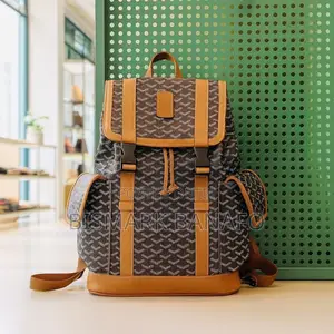Solid Leather Goyard Unisex Luxury Backpack Work School Outings