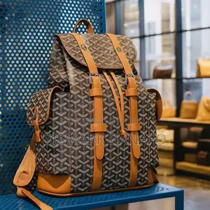 Solid Leather Goyard Unisex Luxury Backpack Work School Outings