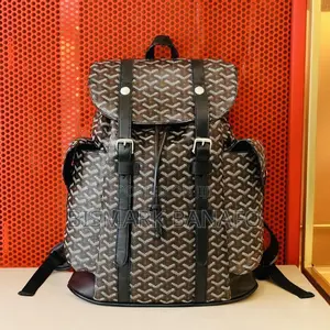 Solid Leather Goyard Unisex Luxury Backpack Work School Outings