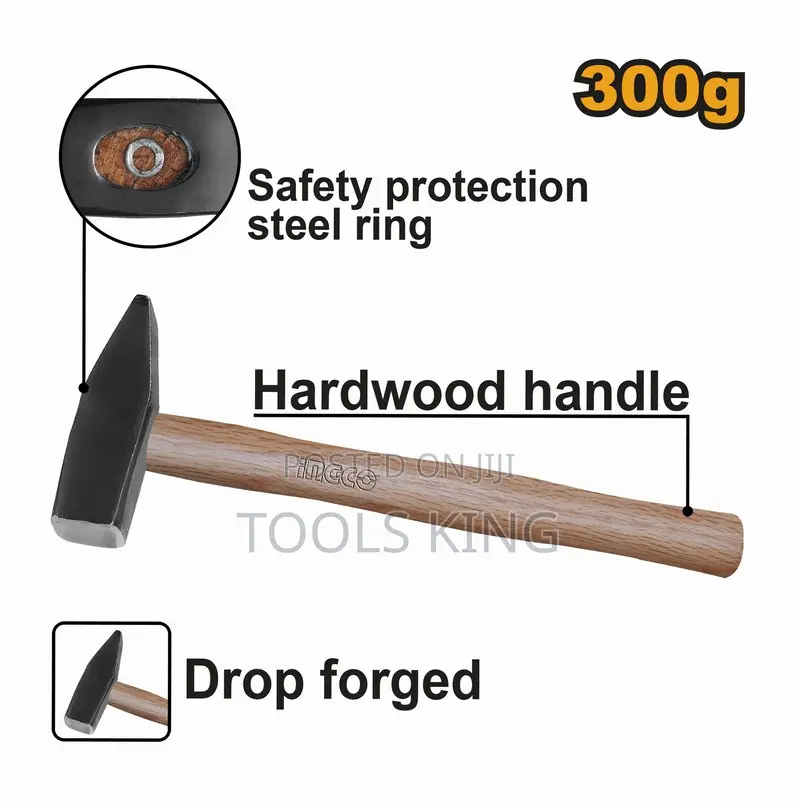 Machinist Hammer 300g Wooden - Hmh040300