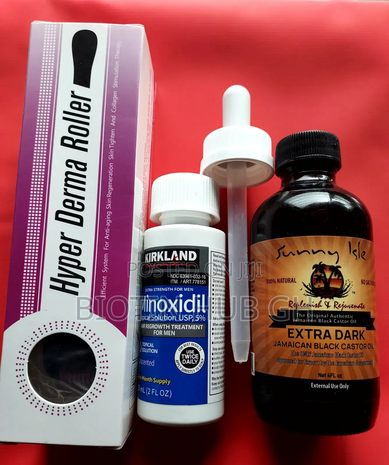 Jamaican Black Castor Oil With Derma Roller And Minoxidil Combo