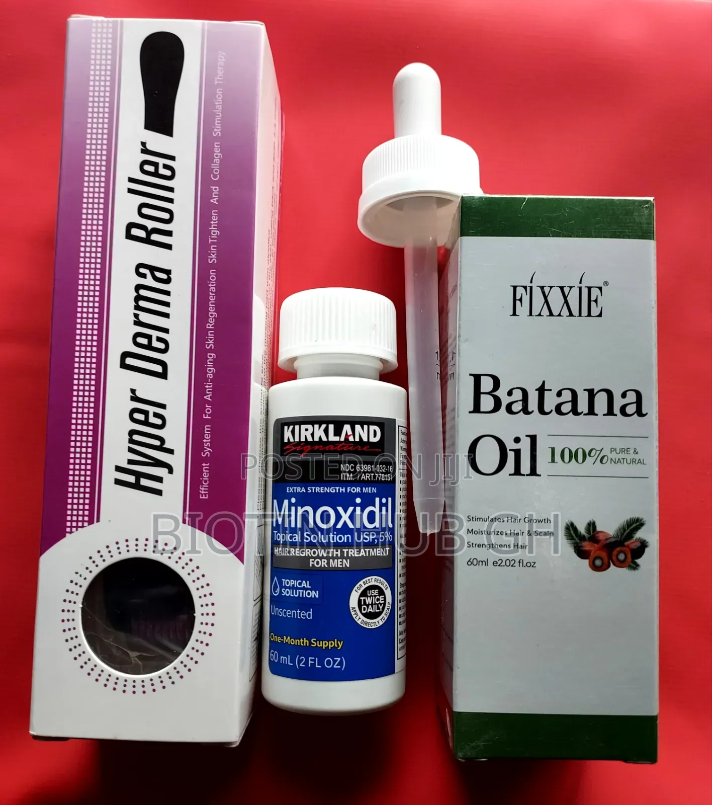 Kirkland Minoxidil, Derma Roller and Batana Oil