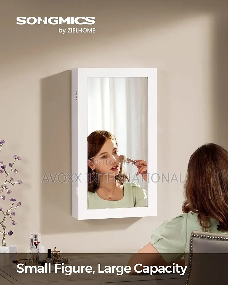 Songmics Lockable Jewelry Cabinet Armoire With Mirror