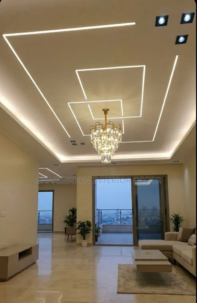 Quality P O P, Tv Stand, Arc Design, Skimming, Wall Design