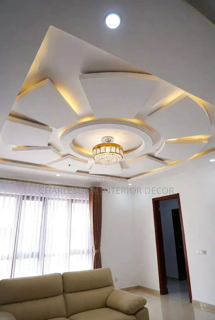 Quality P O P, Tv Stand, Arc Design, Skimming, Wall Design