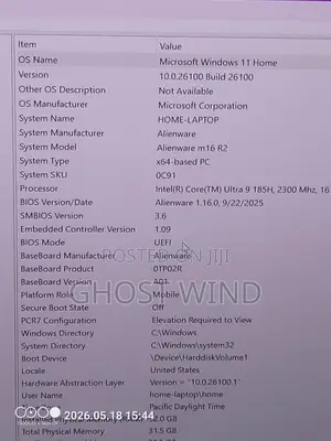 New Laptop Alienware M16 R2 32GB Intel Core Ultra 9 SSD 1T