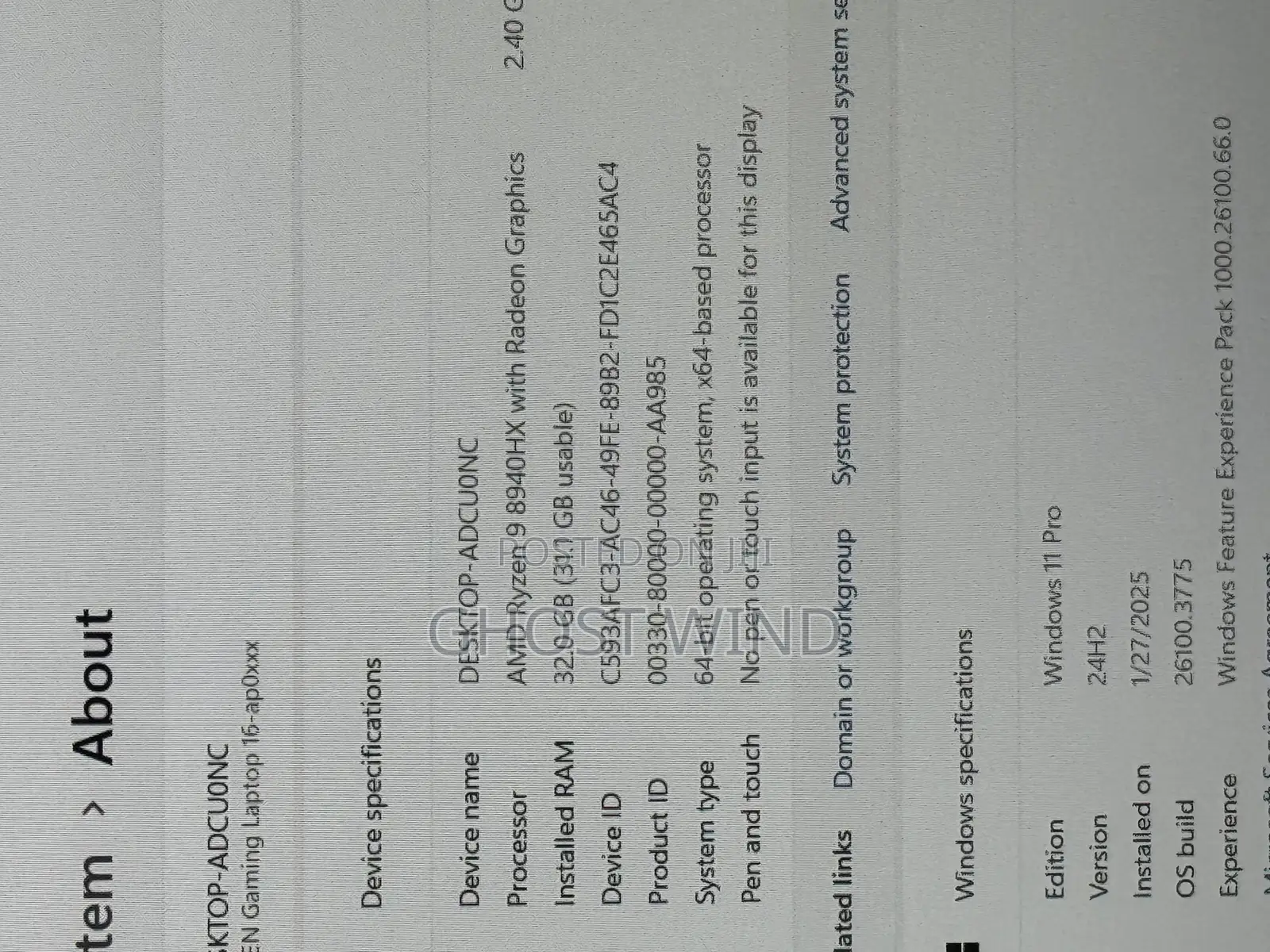 Laptop HP Omen 16 32GB AMD Ryzen 9 SSD 1T