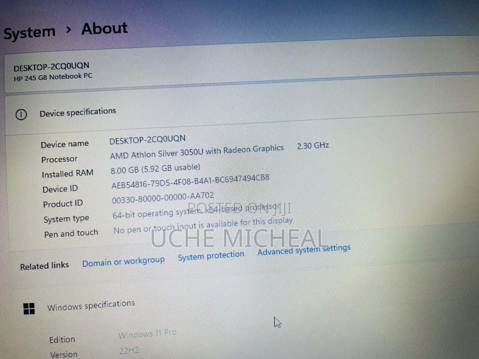 Laptop HP 245 G4 8GB AMD SSD 256GB