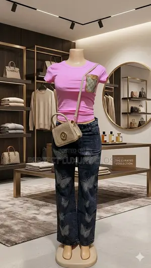 Perfect Bola Jeans With Butterfly Design for Ladies