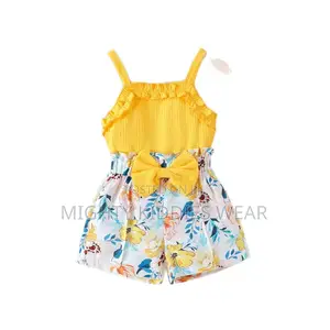 Girls Style Yellow Camisole Printed Shorts Age 2-3yrs Only