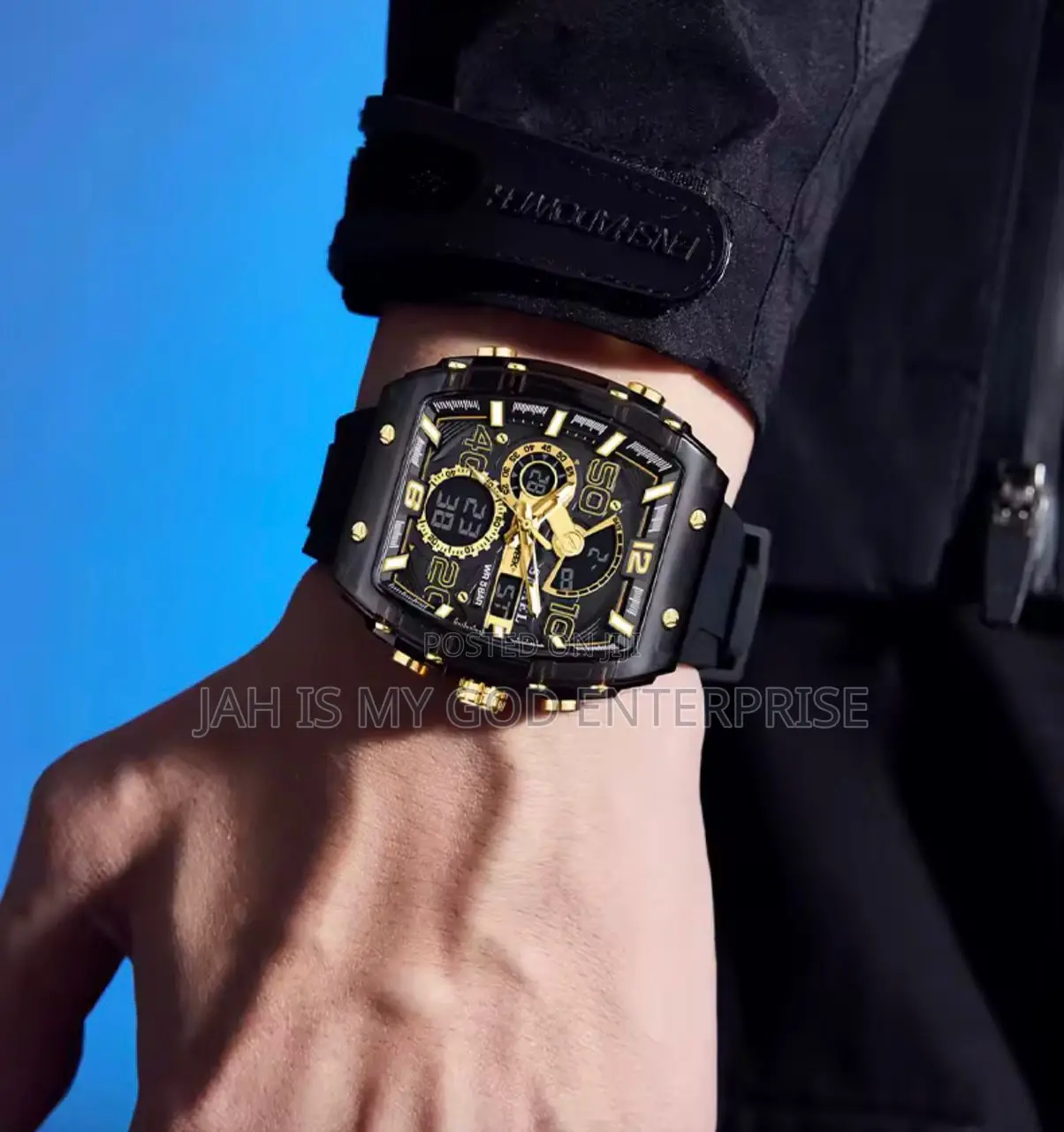 Smael Electronic Square Dual Display Waterproof Luminous Watch for Men