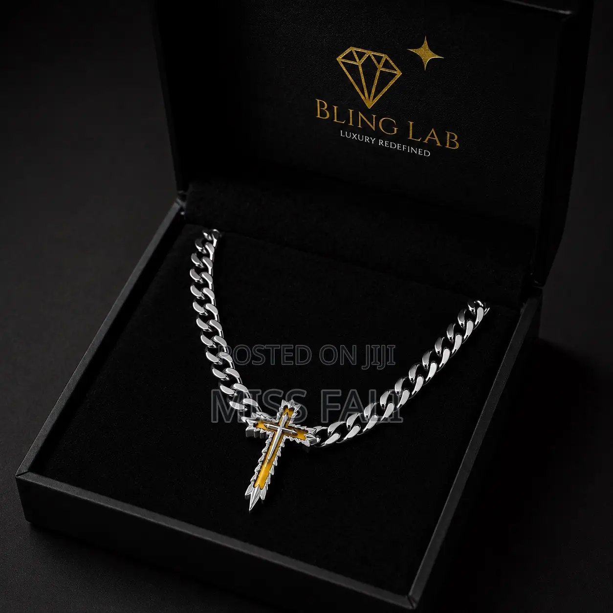 Regal Edge Cross Necklace.