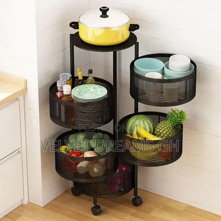 Portable 5-Tier Storage Shelf With Wheels