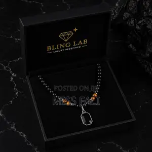 Midnight Obsidian Bead Pendant Necklace