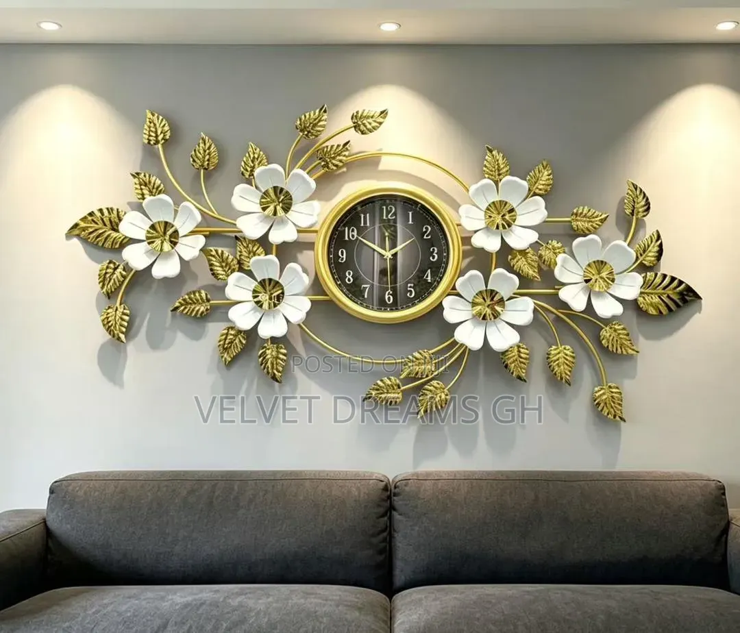 Luxury Floral Metallic Wall Clock Decor Alternative Titles