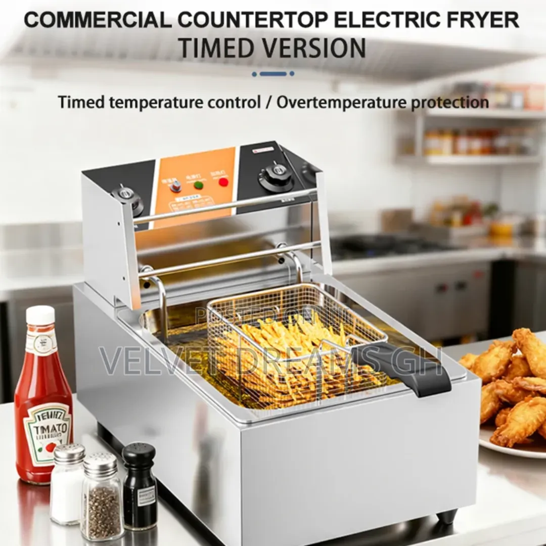 Single Deep Fryer Stainless Steel Electric Frying Machine