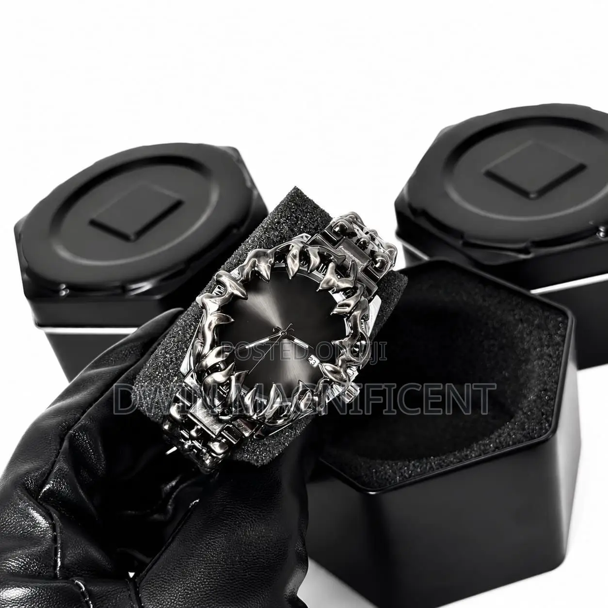 Gothic-Style Gunmetal Watch
