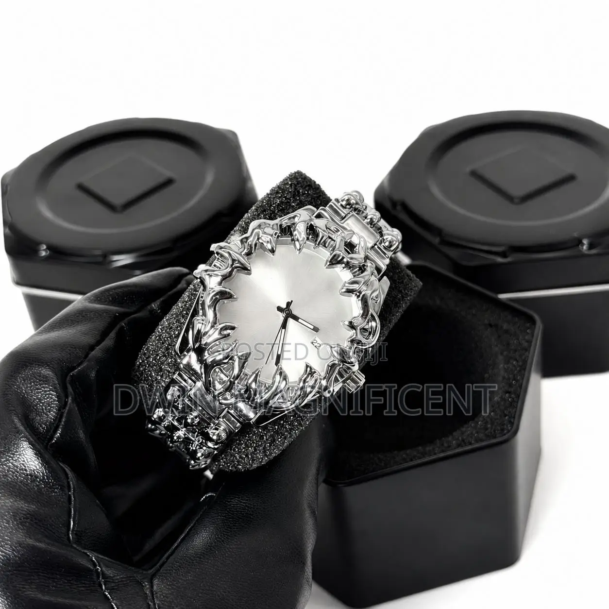 Gothic-Style Gunmetal Watch