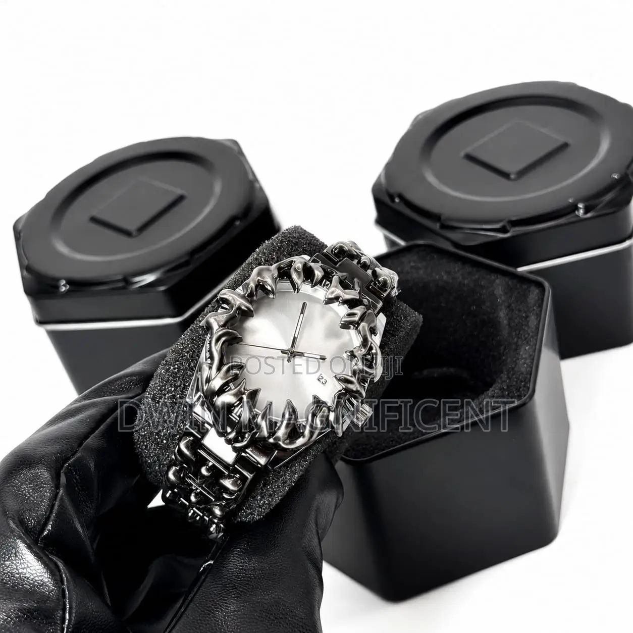 Gothic-Style Gunmetal Watch