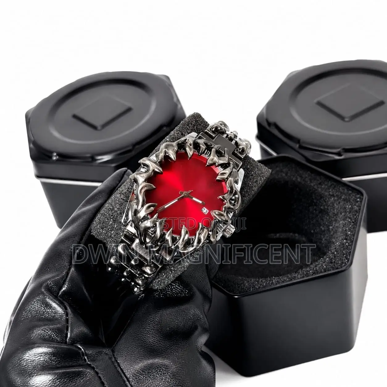 Gothic-Style Gunmetal Watch