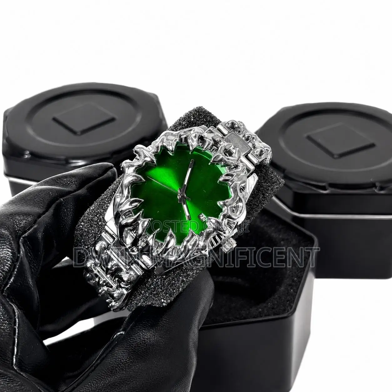 Gothic-Style Gunmetal Watch
