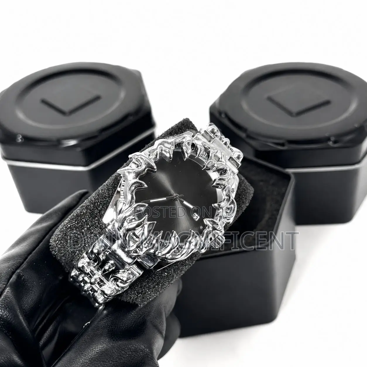 Gothic-Style Gunmetal Watch