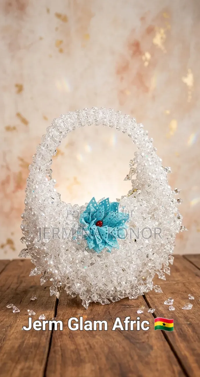 Jerm Glam Afric: Ice Bloom Luxury Bridal Crystal Pearl 3d Bag