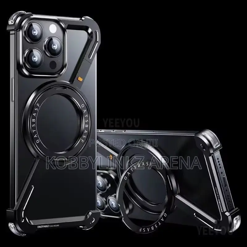 Metal Frameless Phone Case Magnetic Charging 360 Holder for iPhones.