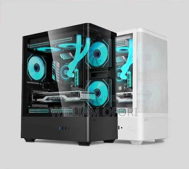 Starry Sky U620 Desktop Pc Matx Case White Acrylic Curved Side Window