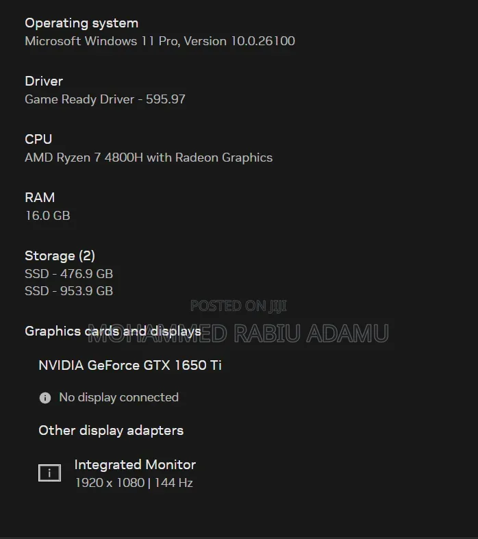 Laptop HP Omen 15 16GB AMD Ryzen 7 SSD 1.5T