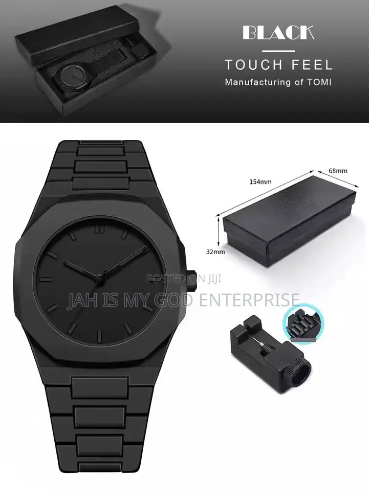 Tomi L401 Men's Quartz Simple Style Watch-Black