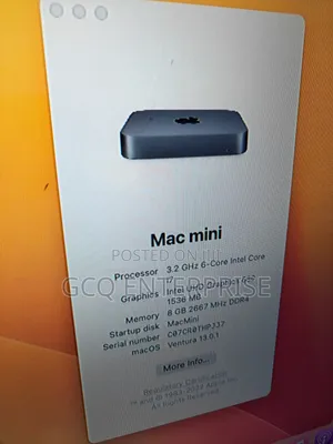 Desktop Computer Apple Mac Mini 8GB Intel Core i7 SSD 256GB