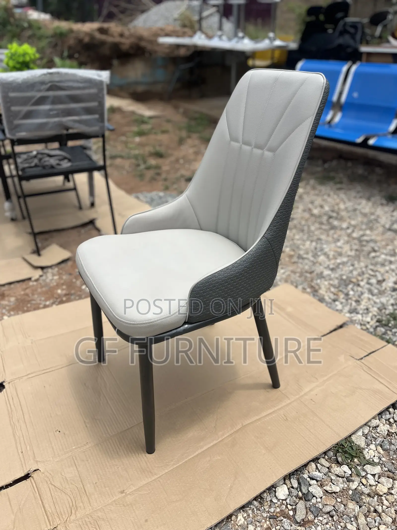 High-Back Faux Leather Dining Chair