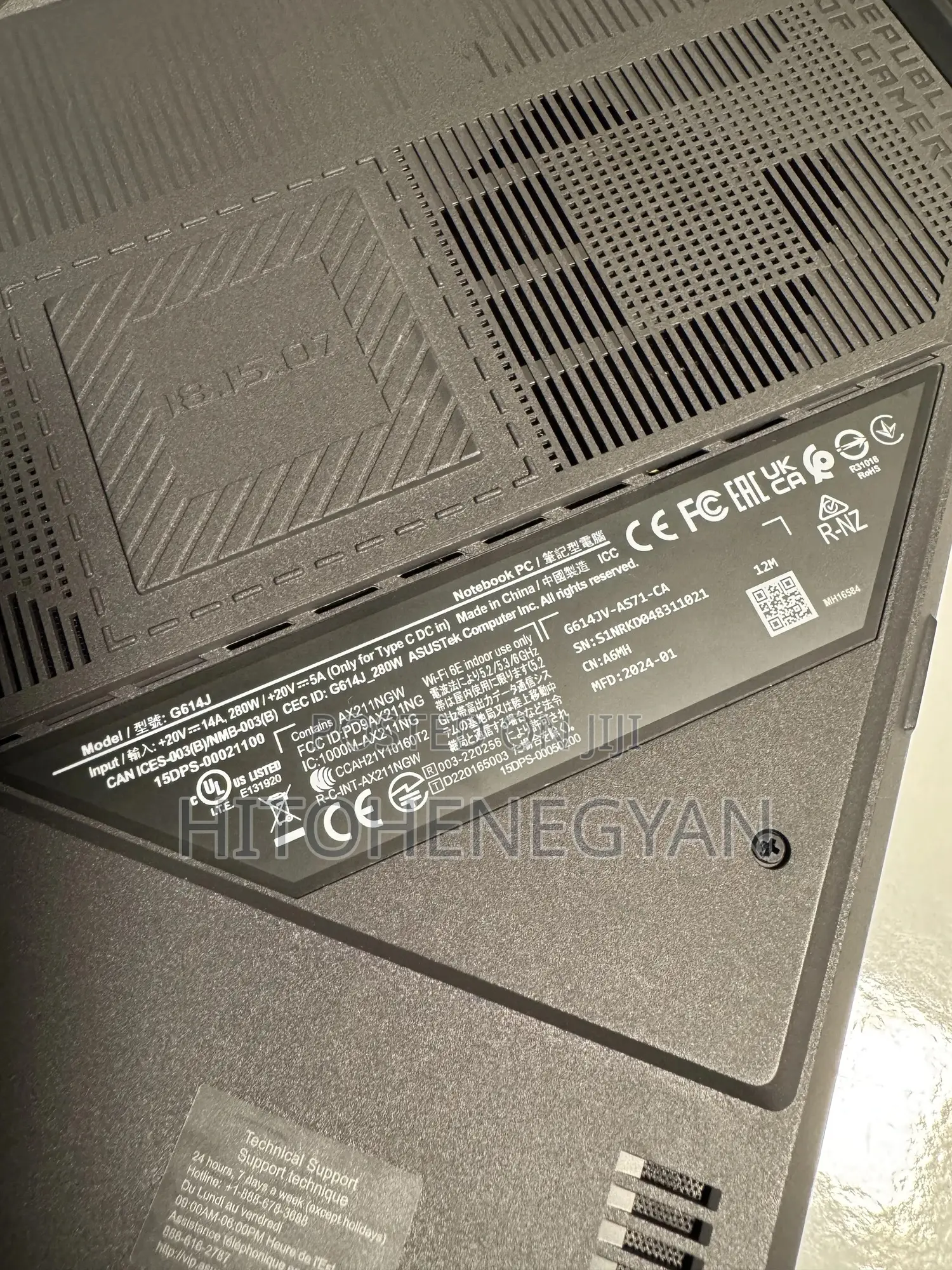 Laptop Asus ROG Strix G16 G614 16GB Intel Core i7 SSD 1T