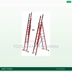 Ferral 3x17 Steps Fiberglass Red Triple 5 Slide Ladder - Fer-