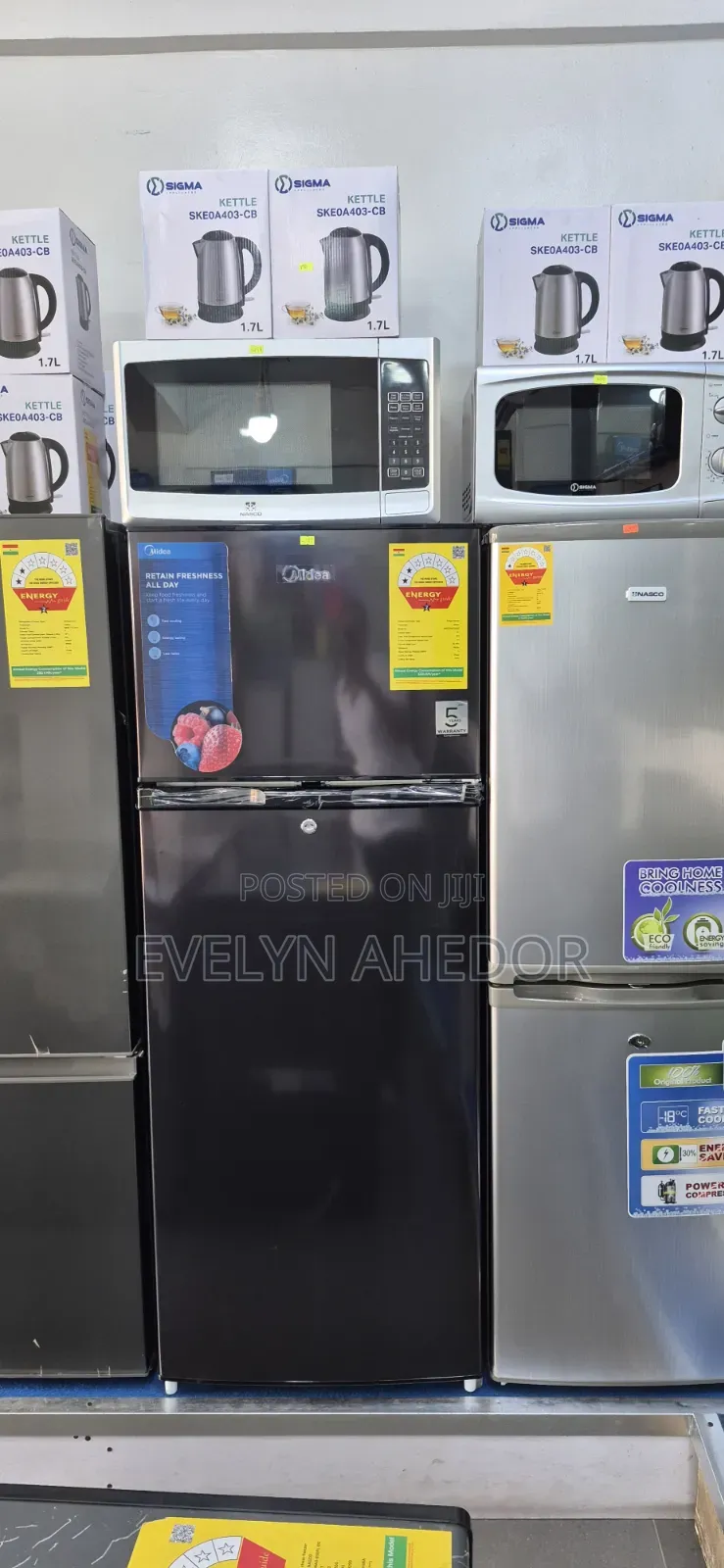 Super Quality Midea Top Freezer 204littes Black Colour for Sale