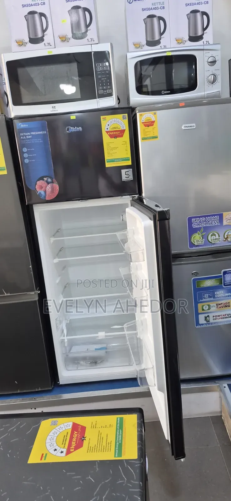 Super Quality Midea Top Freezer 204littes Black Colour for Sale