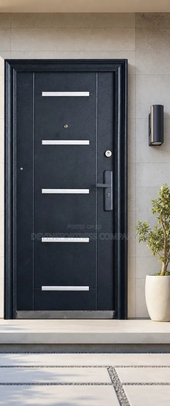 Quality Black and Double Locks GNB Security Door for All Buildings