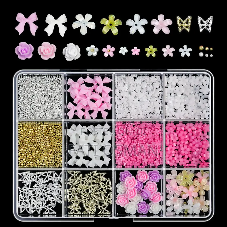 12 Grid Nail Charms