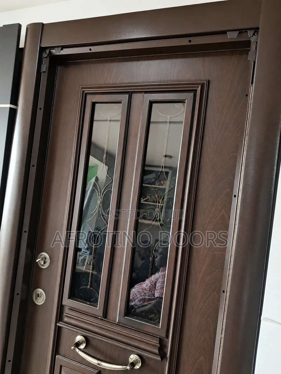 Security Wooden Glass Door Single