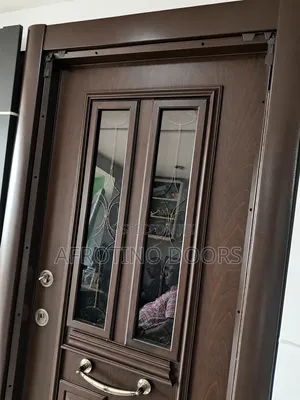 Security Wooden Glass Door Single